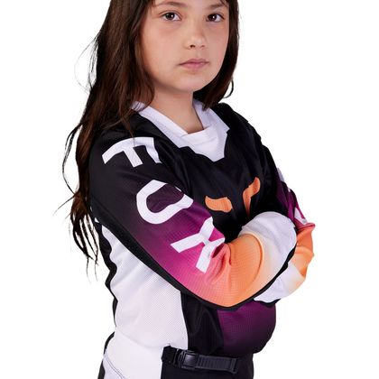 Maillot cross Fox YOUTH 180 - FLORA - Noir