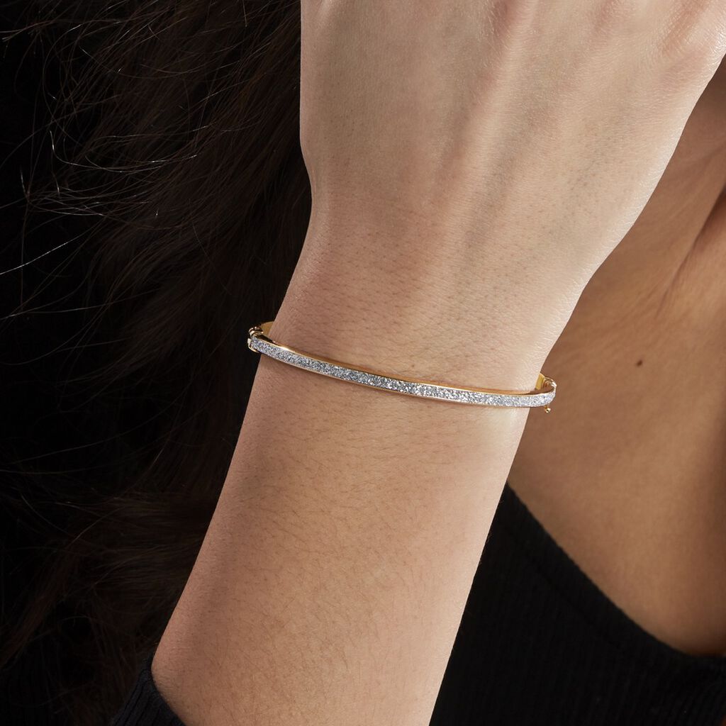 Bracelet Jonc Karama Or Bicolore