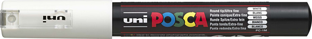 Posca Tusch - Nr. Pc-1M - Tykkelse 0,7 MM - Hvid