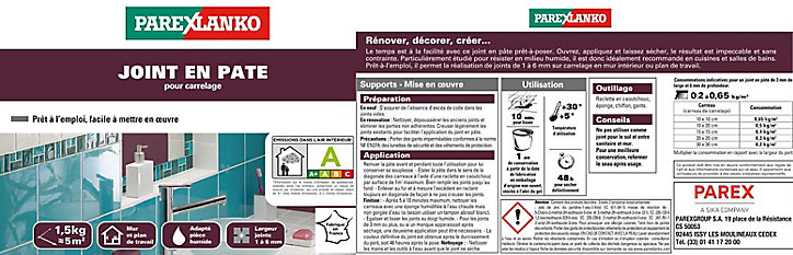 Joint en pâte Parexlanko 1,5 kg écru