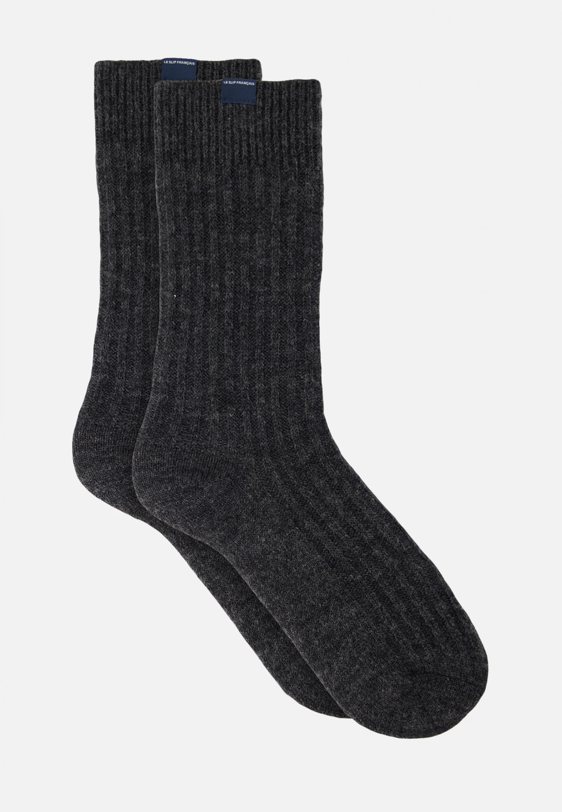 Chaussettes mi-hautes en mohair-Andy Gris Chiné