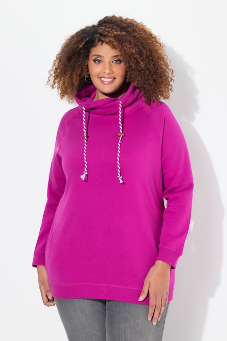 Sweatshirt, weiter Stehkragen, Taschen, Raglan-Langarm
