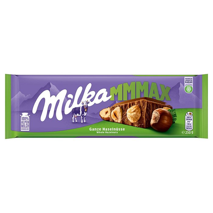 MILKA Tafelschokolade groß 250 g, Ganze Haselnuss