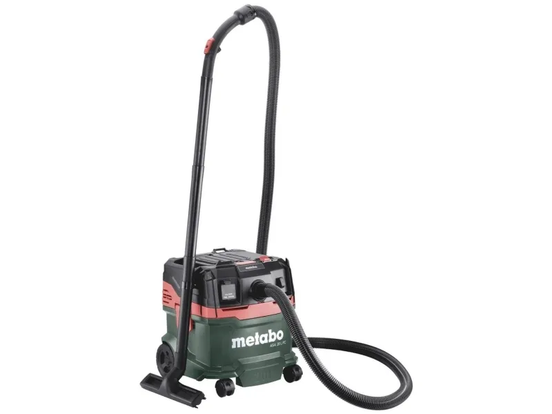 Metabo ASA 20 L PC, 1200 W, Beholder vakuum, Tør&våd, 20 L, 78 dB, Sort, Grøn, Rød