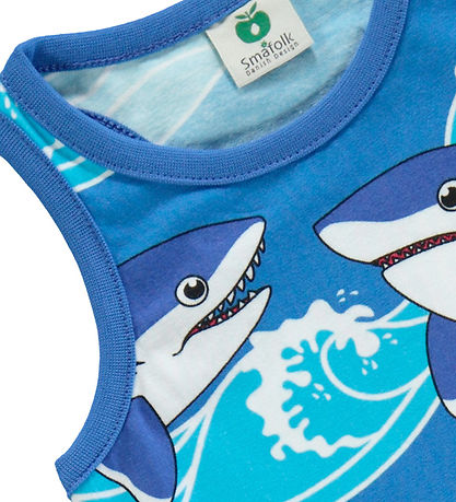 Småfolk Set - Tanktop/Shorts - Brillante Blue m. Haie