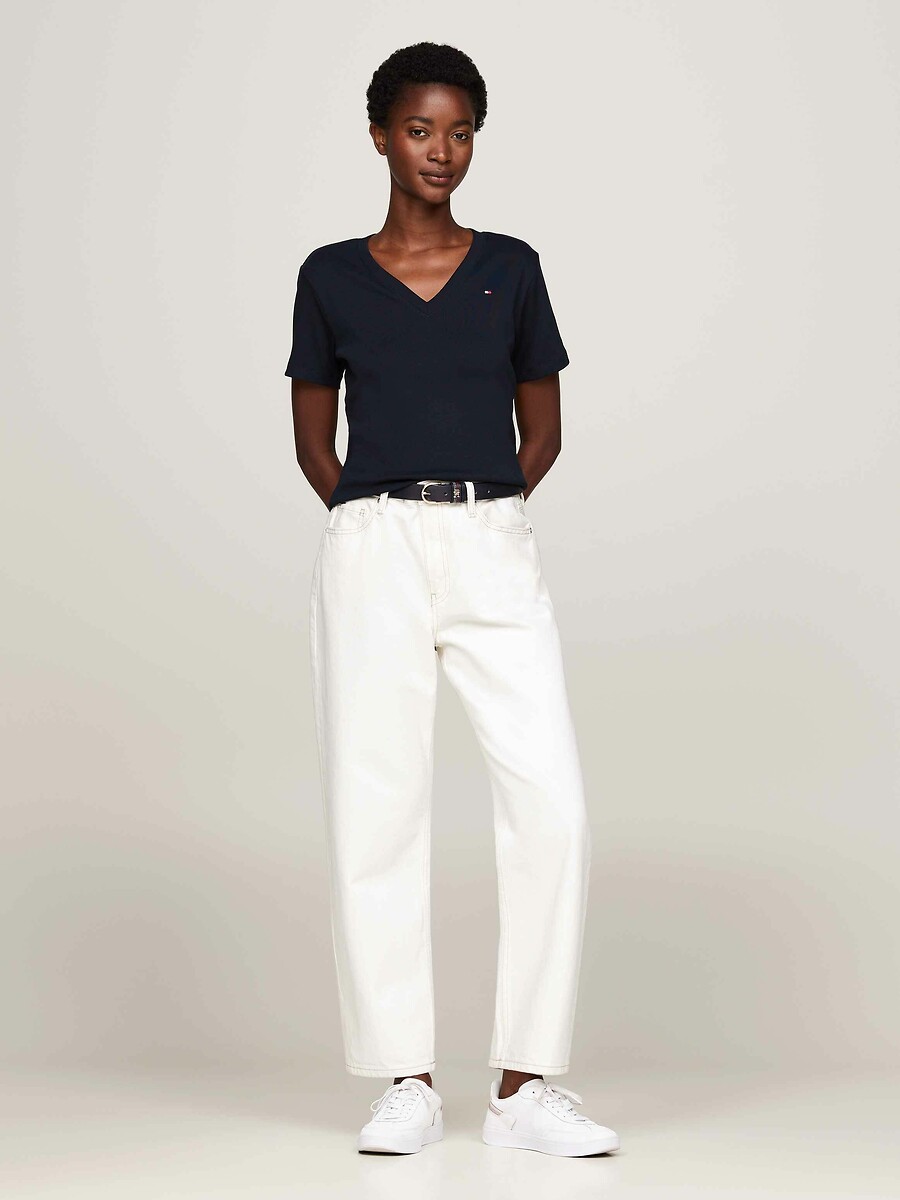 TOMMY HILFIGER<br>Camiseta de manga curta com decote em V