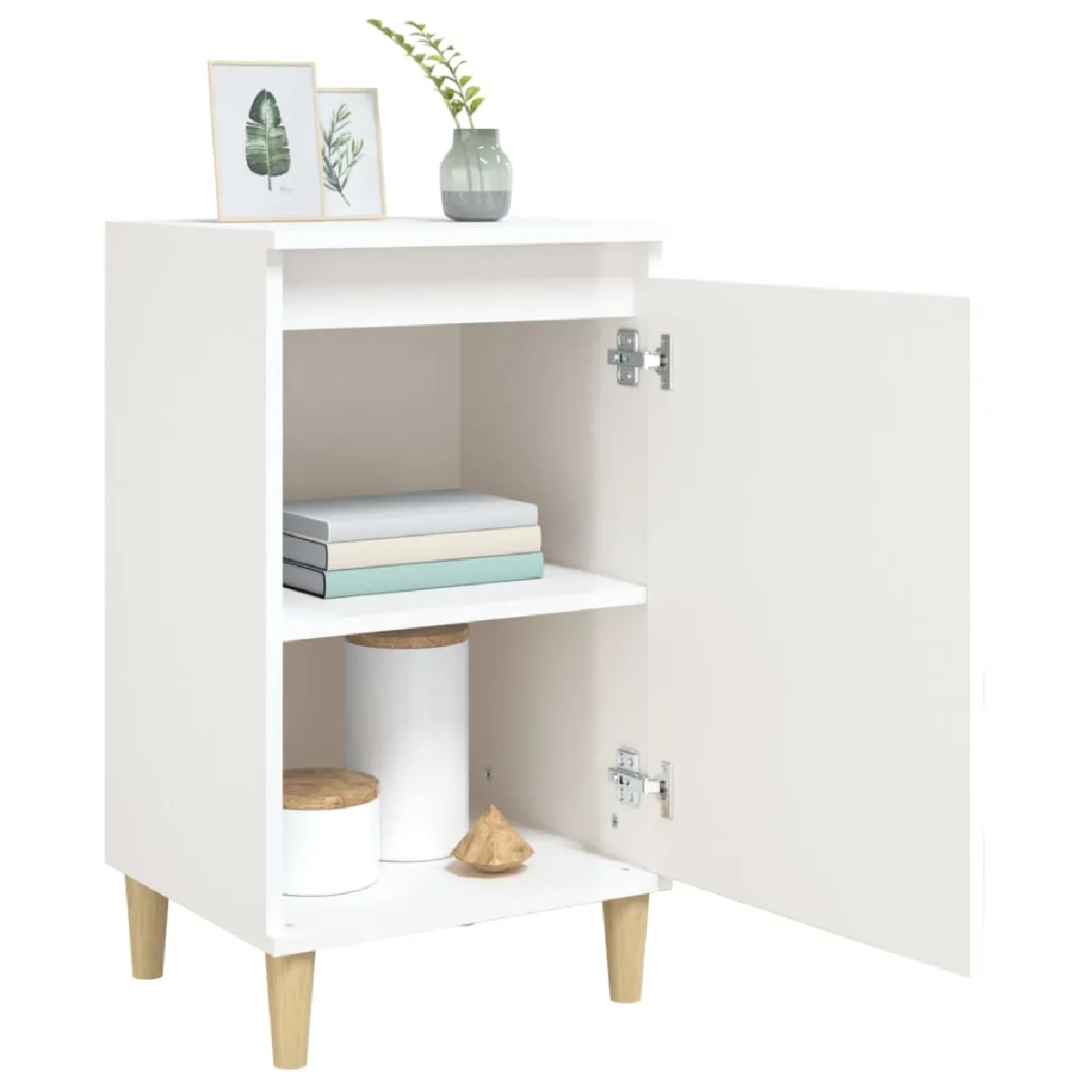 vidaXL Table de chevet blanc brillant 40x35x70 cm
