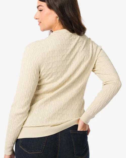 pull maillé Louisa pour femmes  blanc cassé