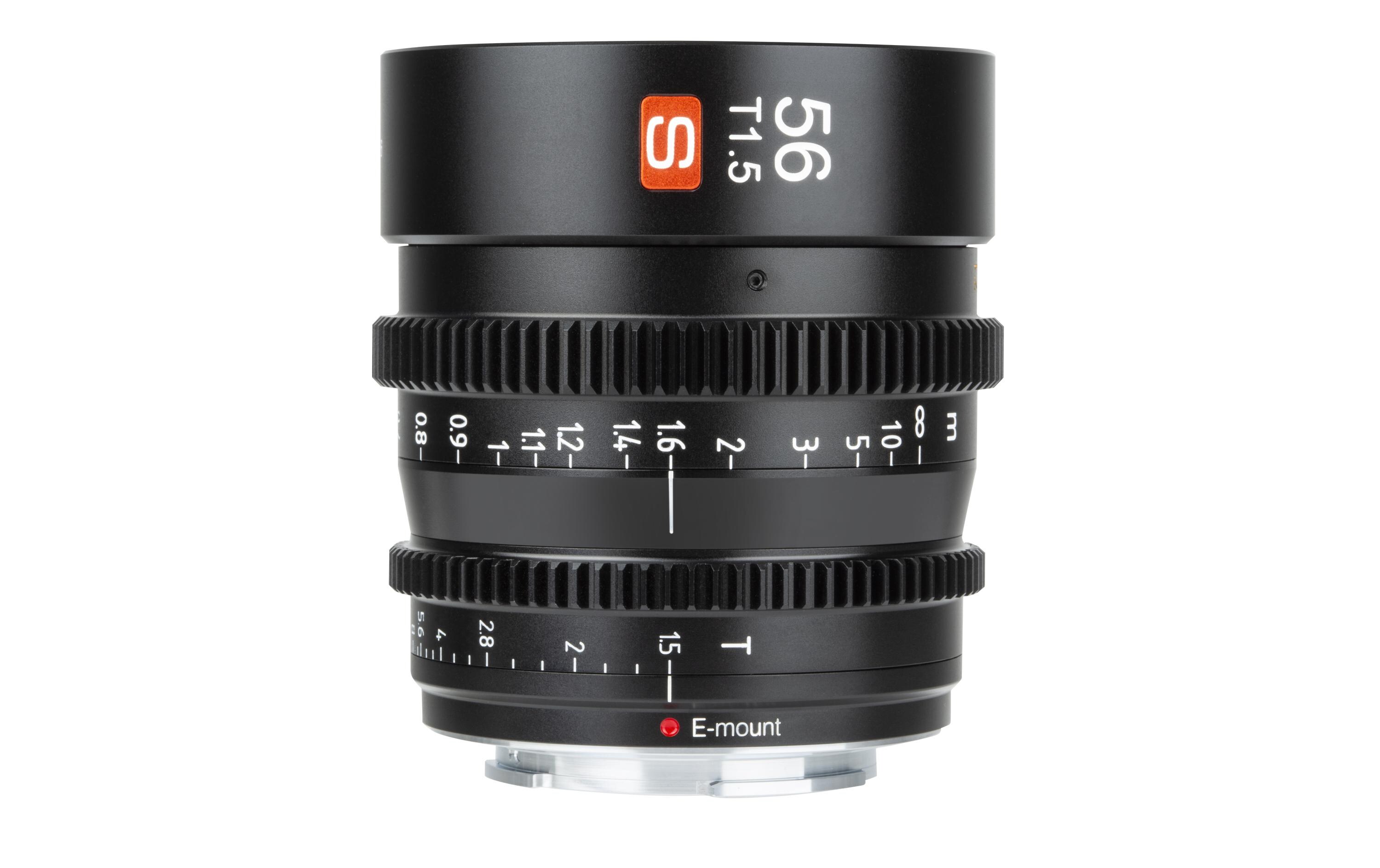 Festbrennweite S 56mm T1.5 – Sony E-Mount<br>56 mm E-Mount Professionelles Cine-Objektiv mit manuellem Fokus Kompakte, solide Objektivkonstruktion für die Filmproduktion
