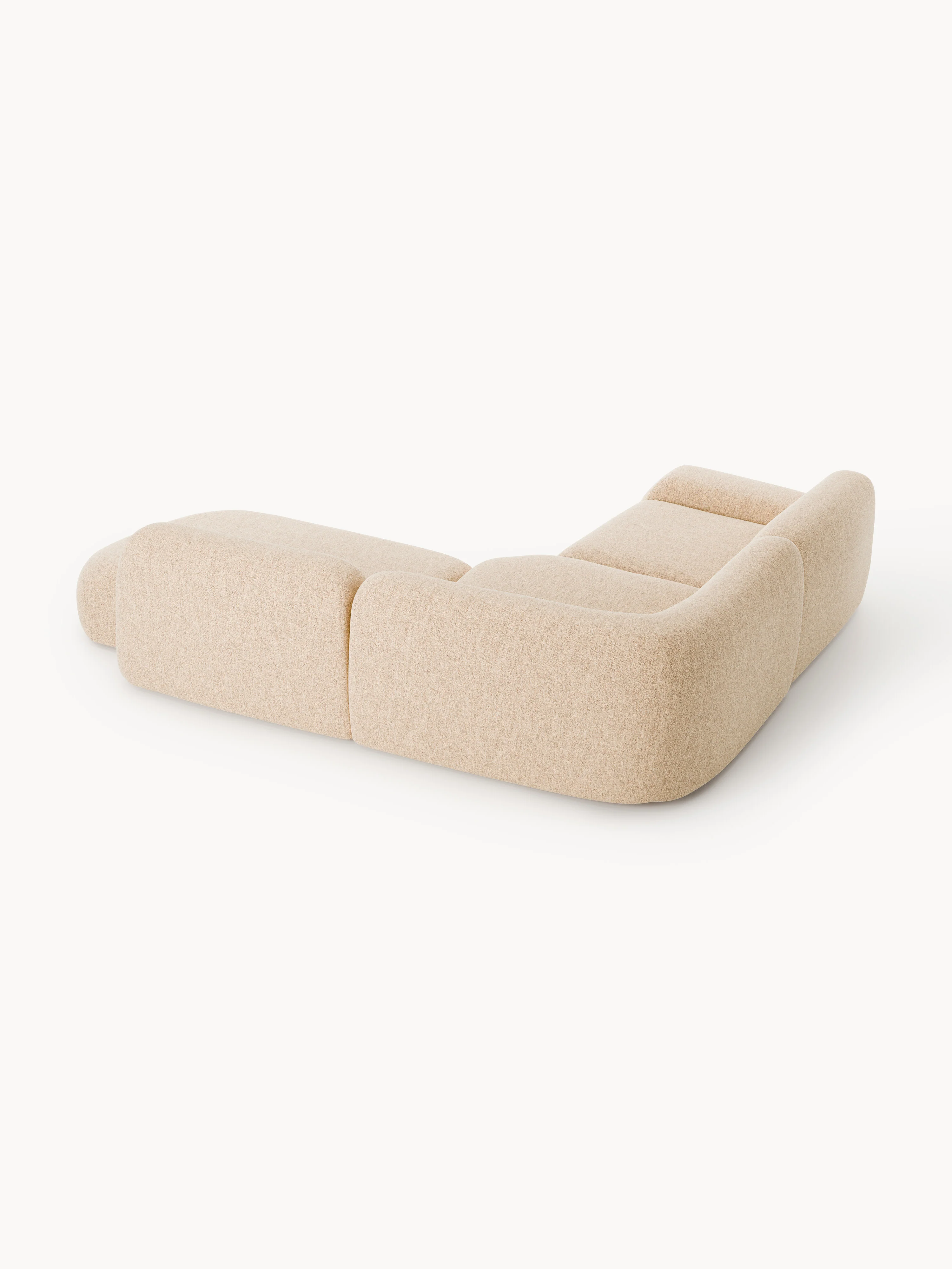 Modulaire bouclé hoekbank Wolke (4-zits) met chaise longue