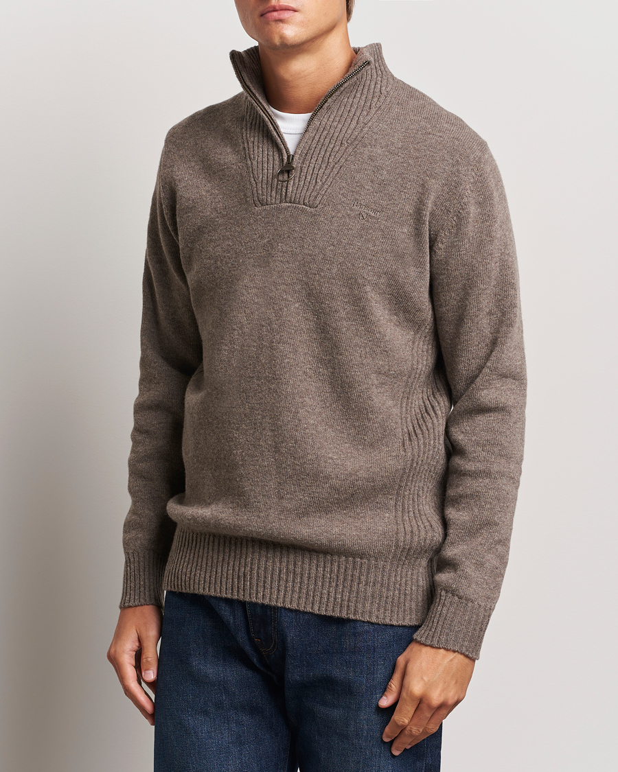 Barbour Lifestyle Essential Lambswool Half Zip Dark Stone