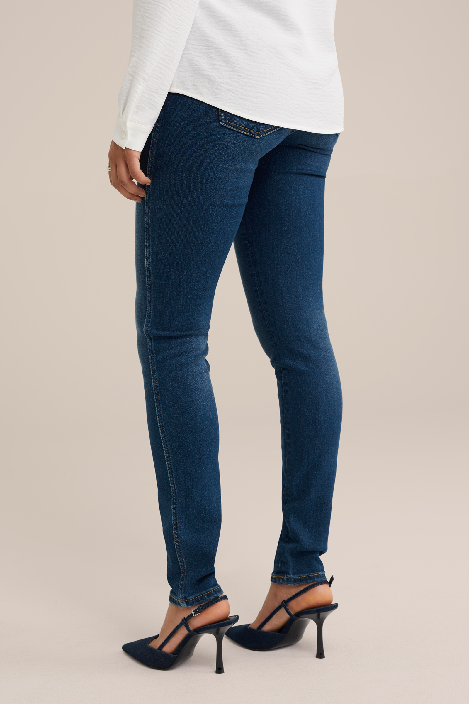mid rise skinny jeans met superstretch Blue Ridge Donkerblauw