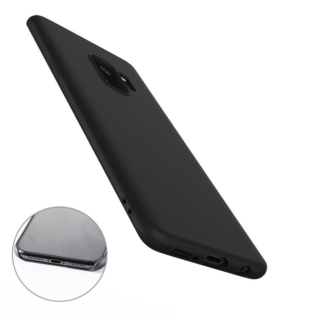 Samsung Galaxy S9 Silikon Case Slim Hülle Kameraschutz - Schwarz