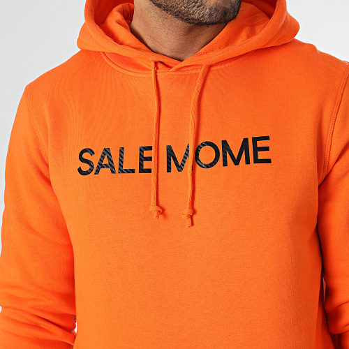 Sweat Capuche Carbone Nounours Orange Noir