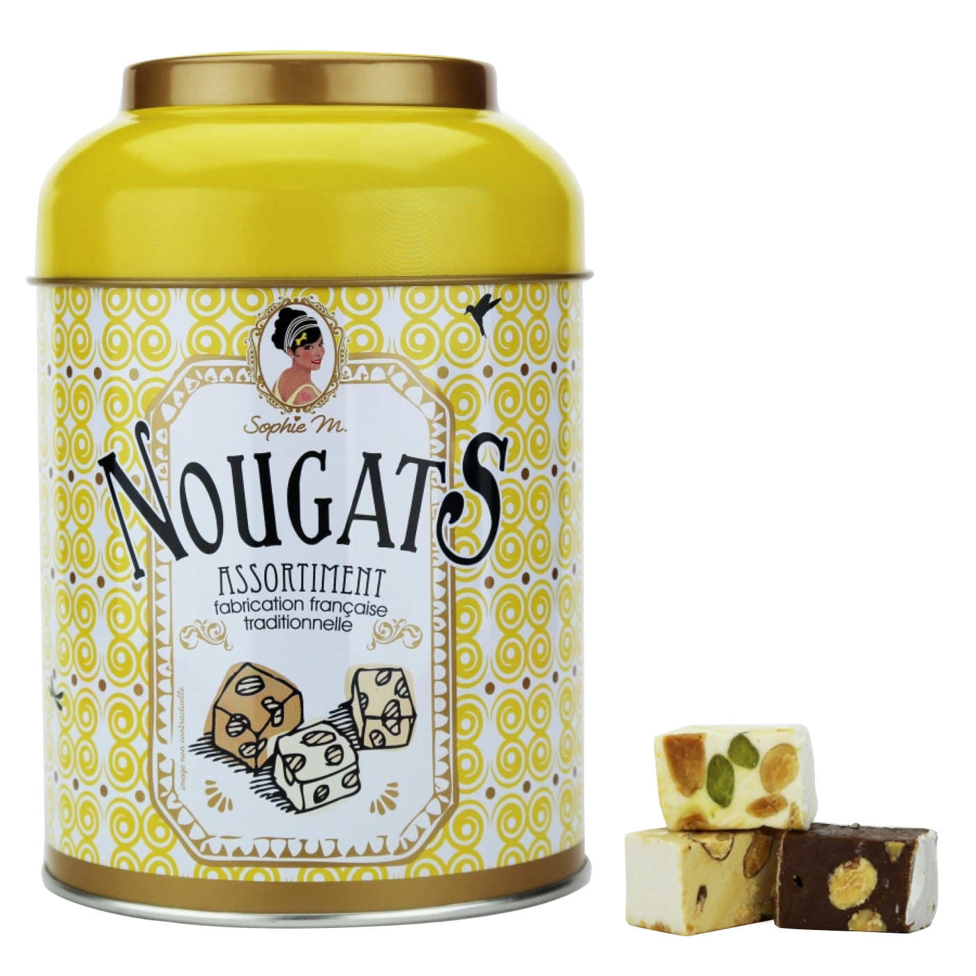 Assortiment de nougats - Boite en métal