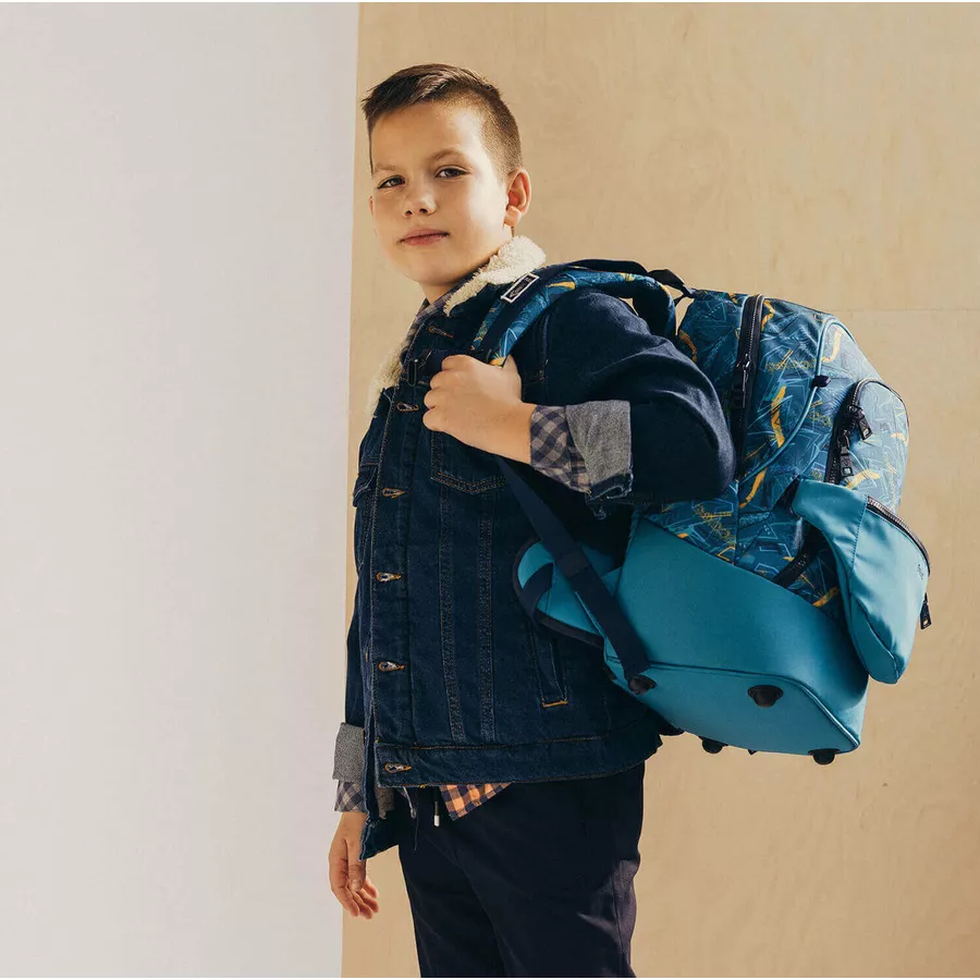 Belmil Schulrucksack 2-IN-1 Schulrucksack & Gürteltasche Baltic