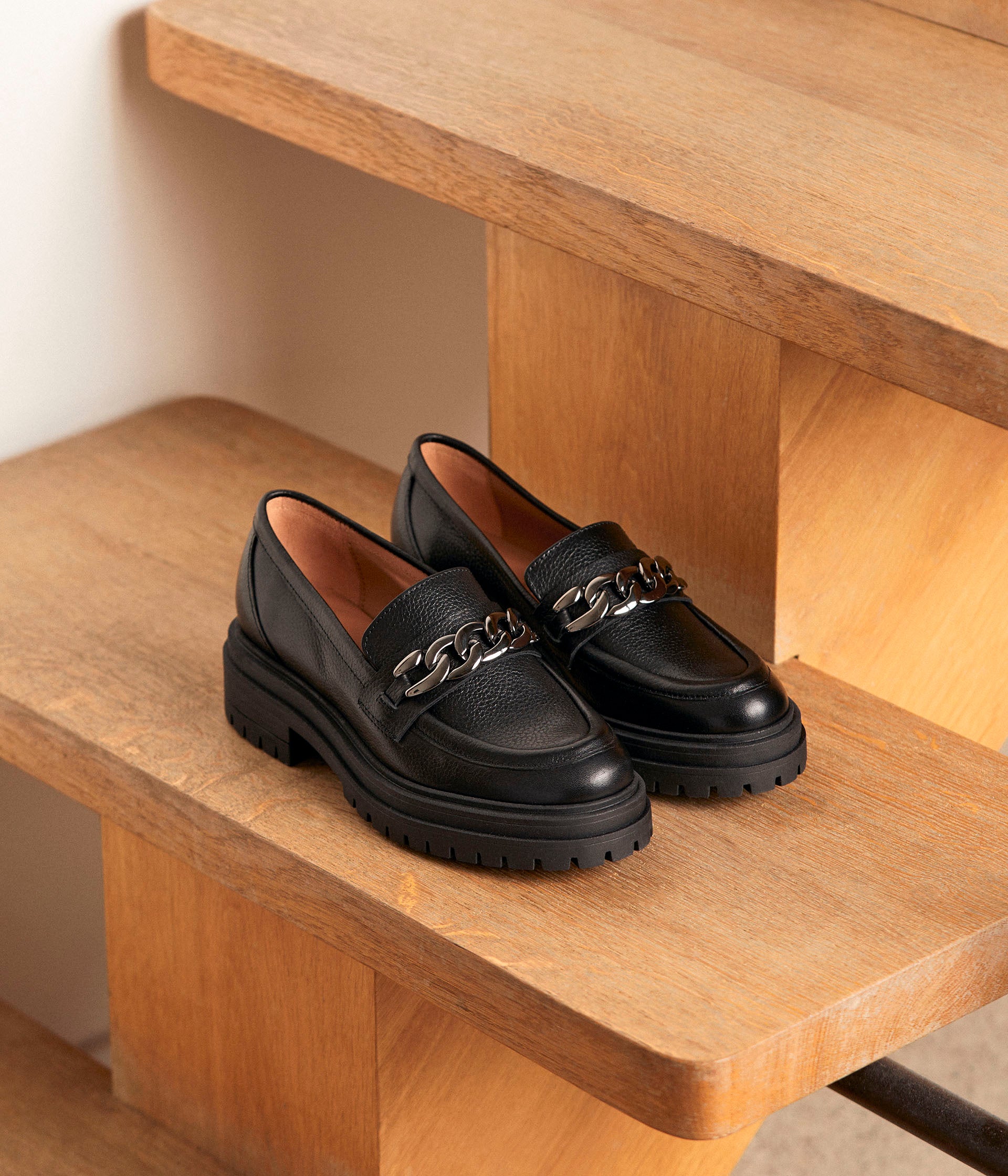 Mocassins cuir noir Xavier