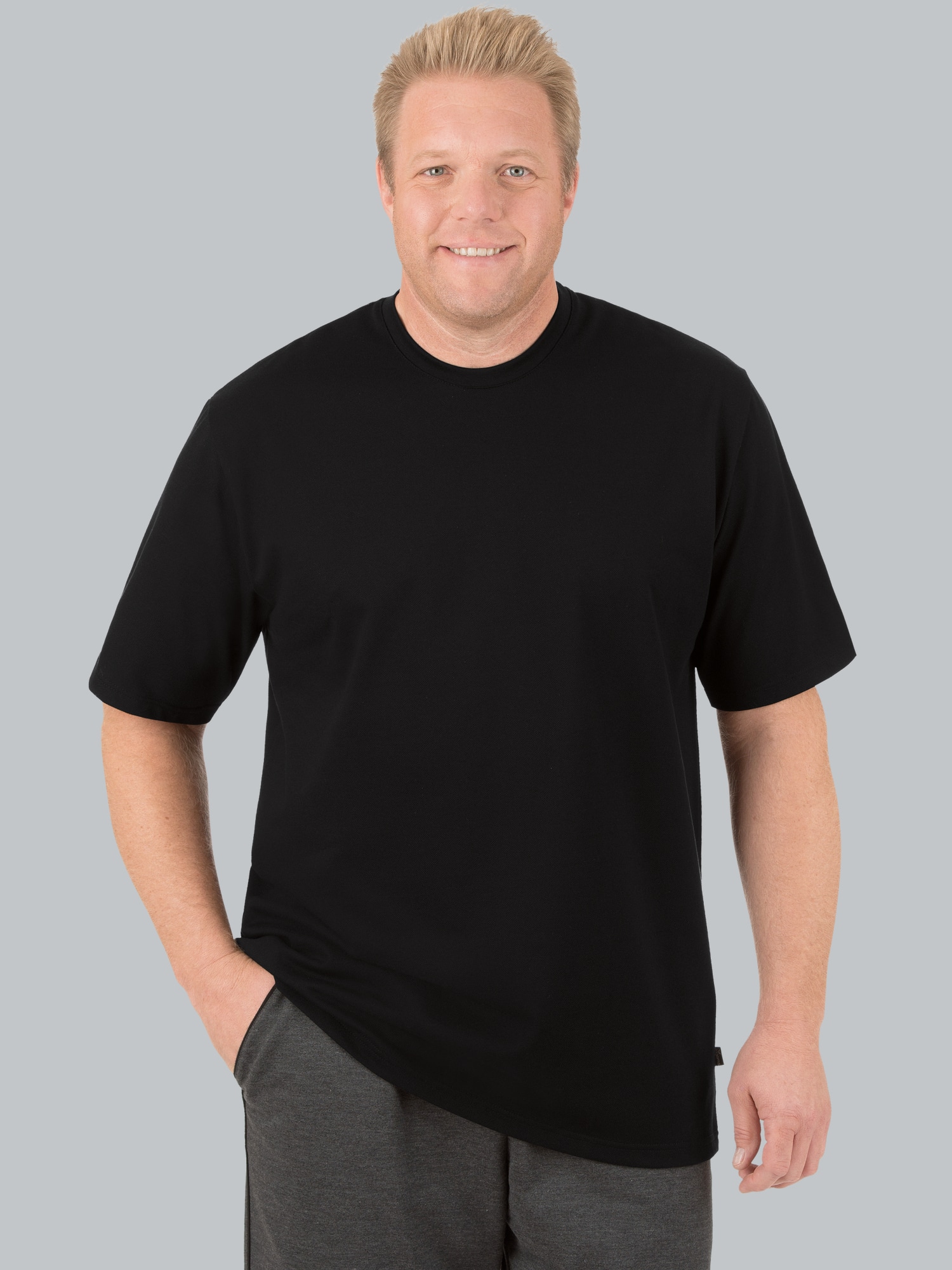 T-Shirt in Piqué-Qualität Schwarz