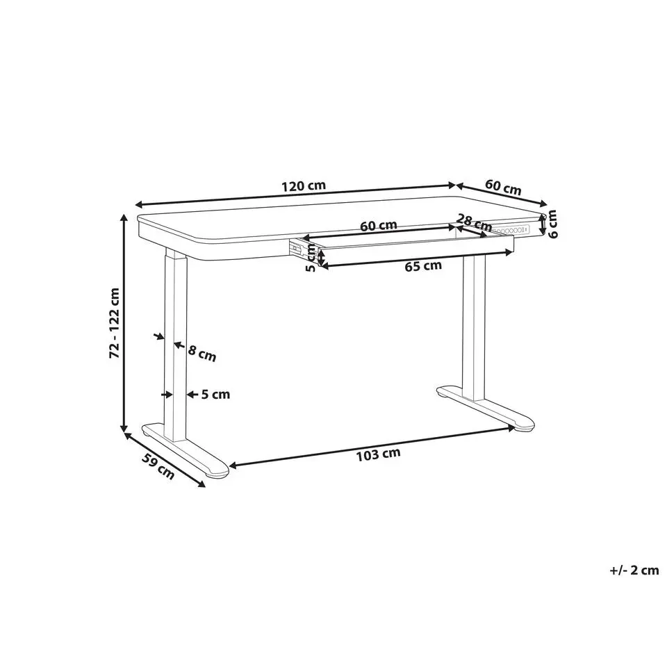 KENLY - Verstelbaar bureau - Zwart - 120 cm - Vezelplaat