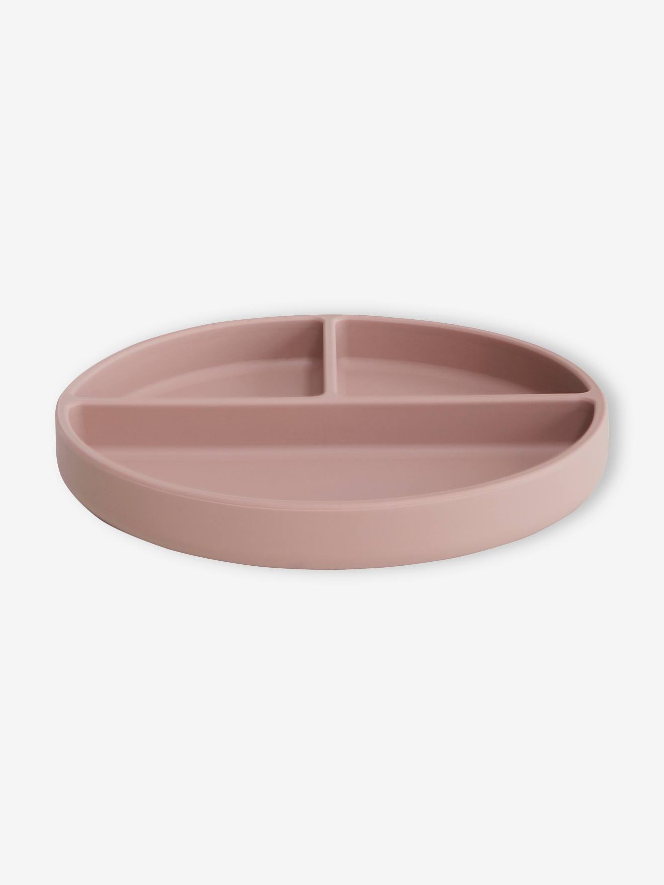 Prato de silicone compartimentado rosa MUSHIE