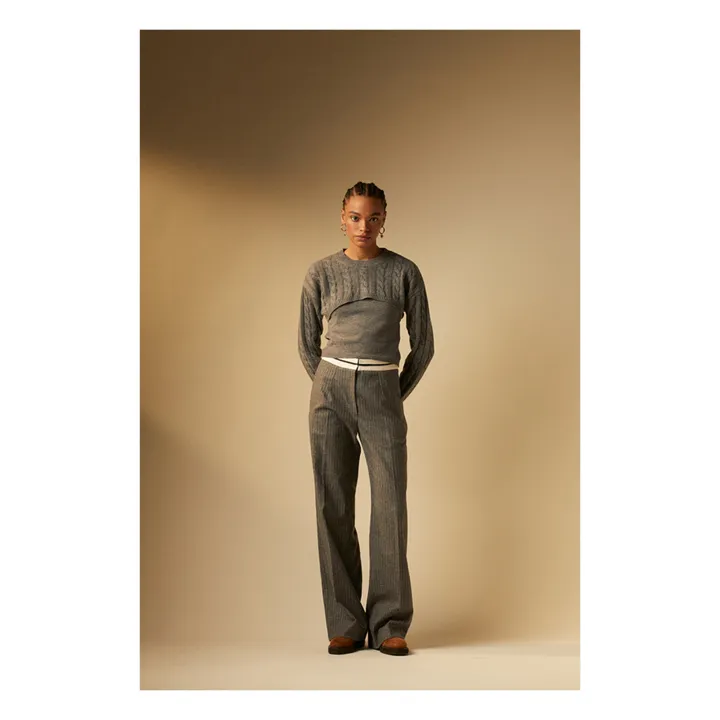 Tressé Pull Mapila Laine et Cachemire | Gris