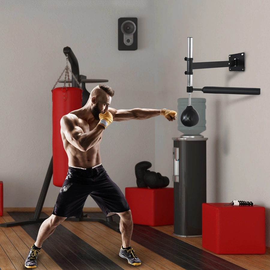 HOMCOM Speedboxen-Trainer mit Reflexstange schwarz