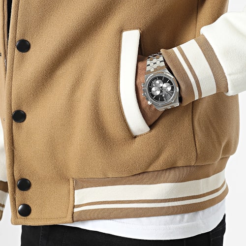 Veste Teddy Beige Blanc