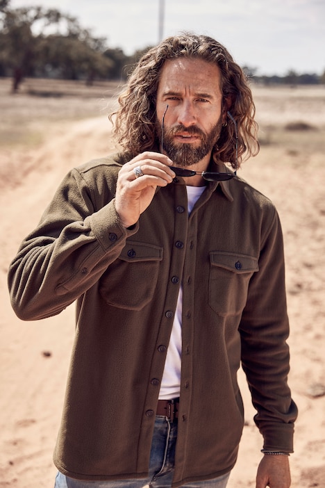 Hemd, Overshirt, Langarm, Fleece