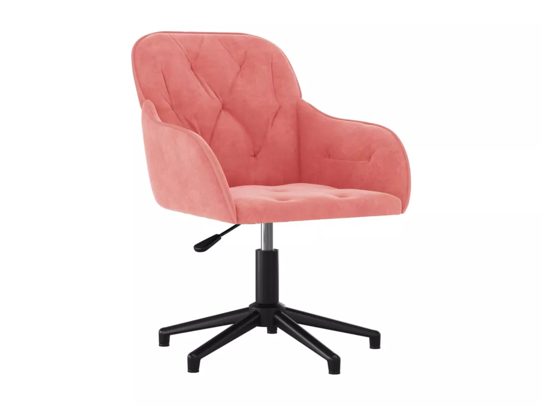 Chaise pivotante de bureau Rose Velours