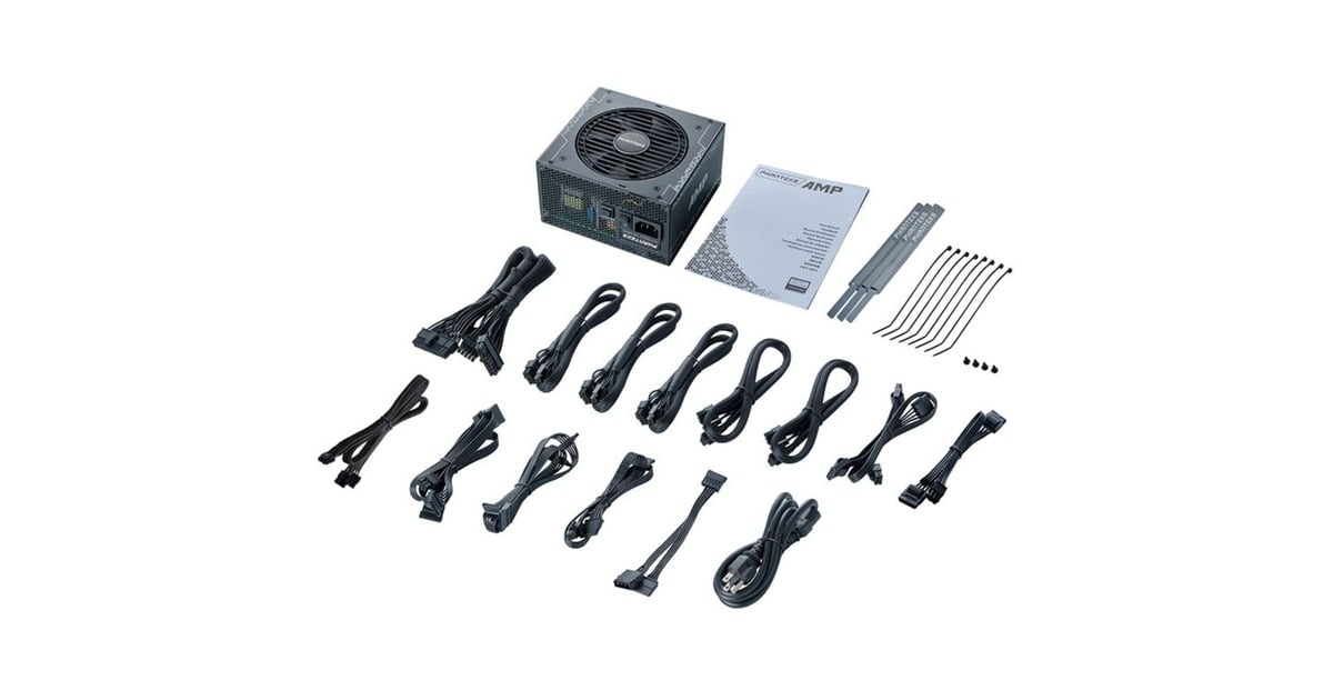 PhanteksAMP v2 modulaire 1000 watt voeding   (Zwart, 3x PCIe)
