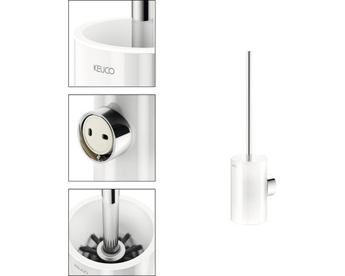 KEUCO REVA toiletborstelset, chroom/glans wit, 12864019000