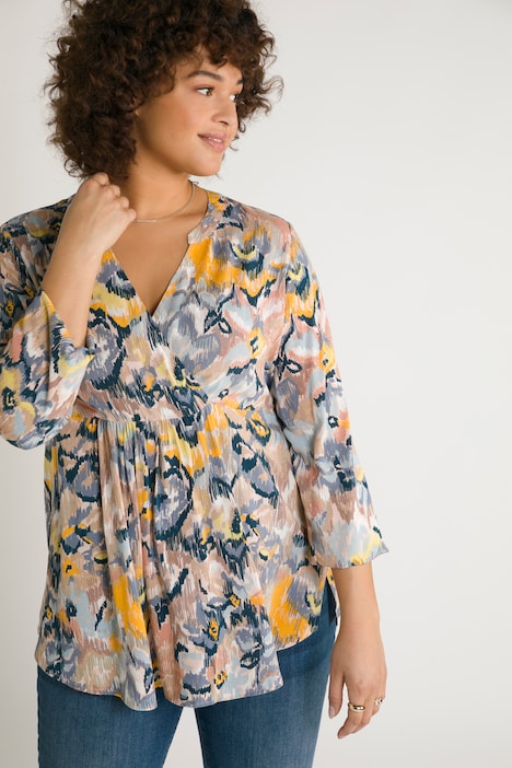 Bellieva-Bluse, Stillfunktion, Wickeloptik, Langarm