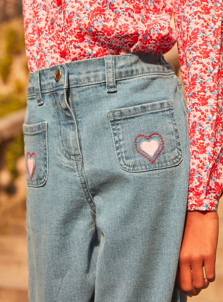 Jean flare denim clair