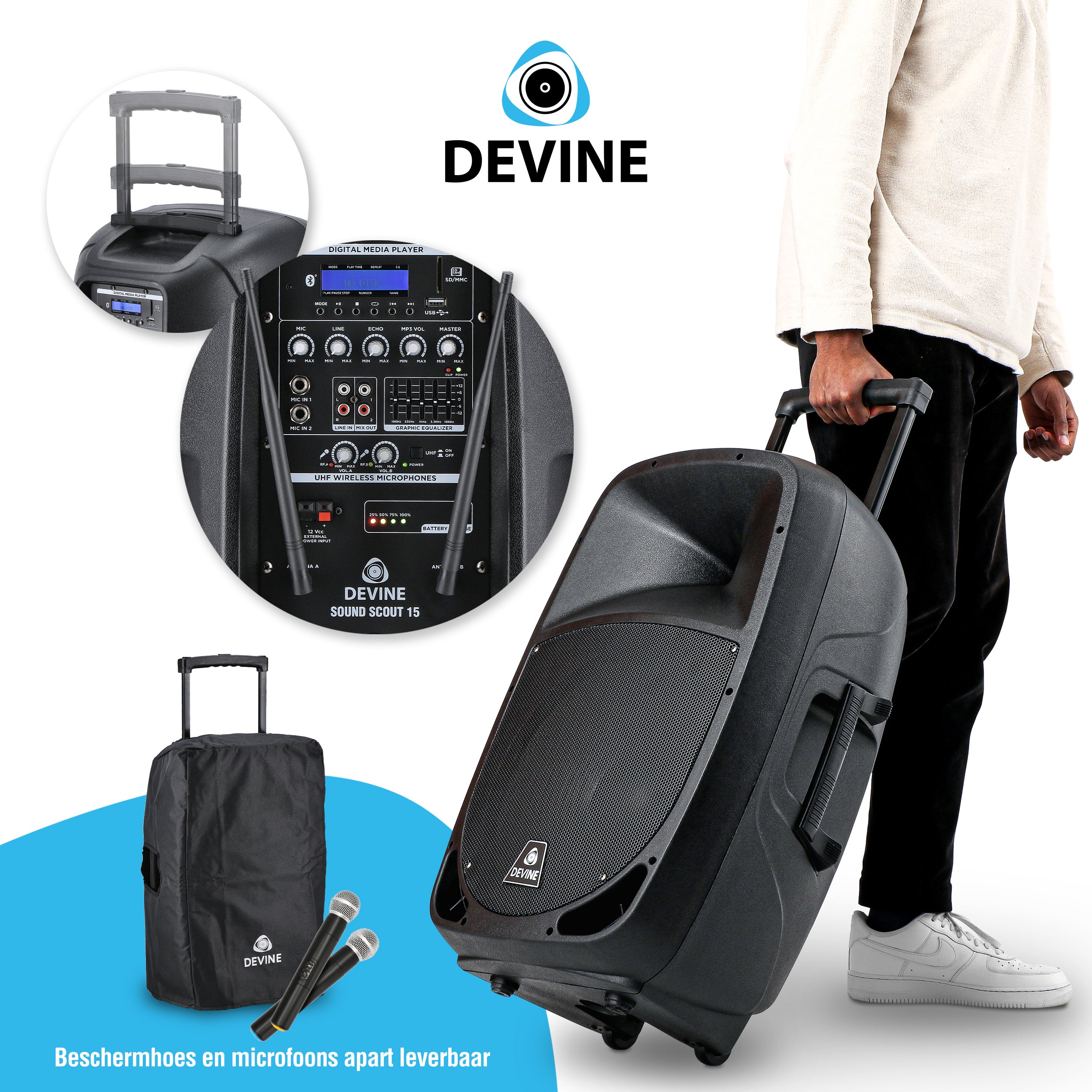 Devine Sound Scout 15A 15 inch mobiele accu-speaker