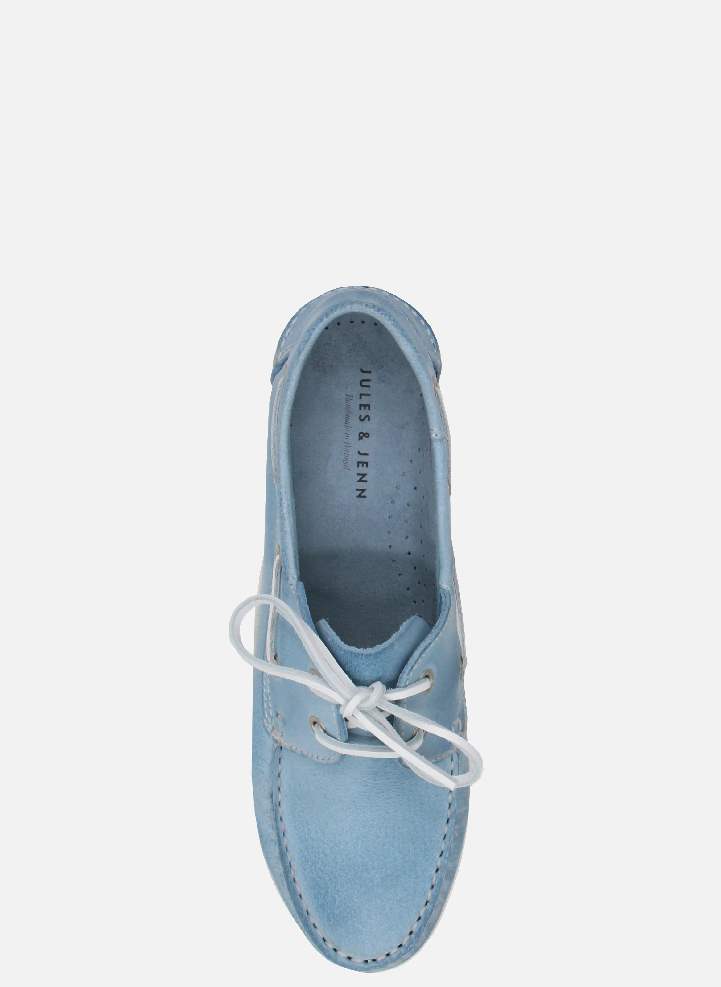 Chaussures bateau cuir mat brossé | Bleu