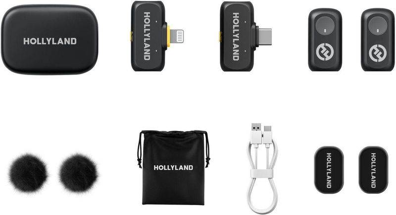 Hollyland - LARK A1 Combo - Draadloos Microfoonsysteem - Zwart - Compact