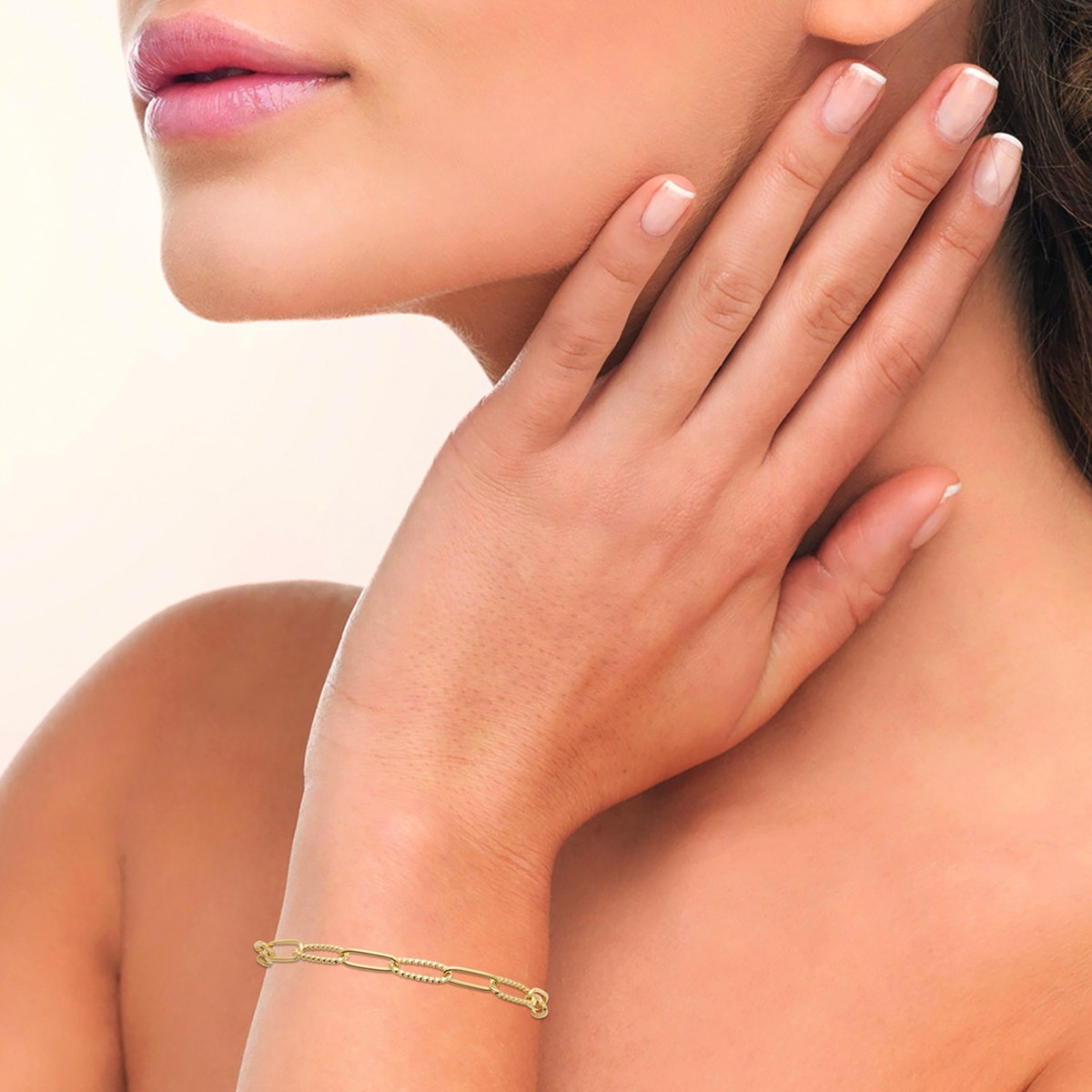 Bracelet Brillaxis maille forçat allongé torsadée
