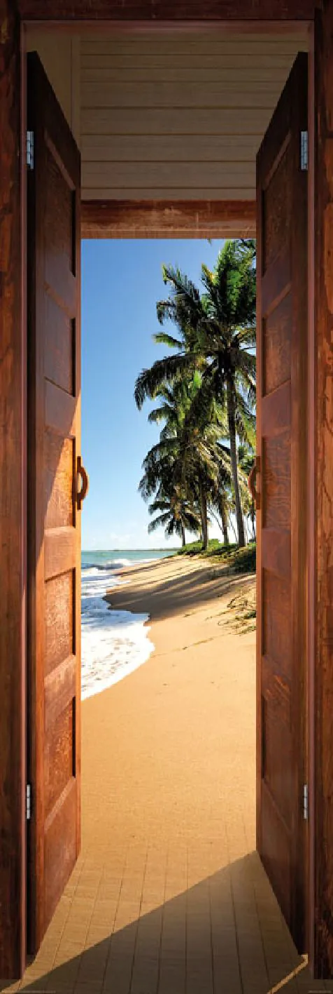 Poster Tür Strand, 53 x 158 cm