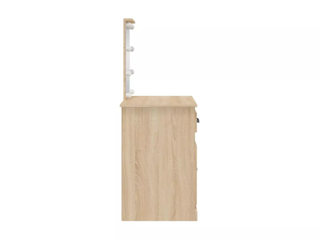 Coiffeuse avec lumières LED chêne sonoma 90x42x132,5 cm
