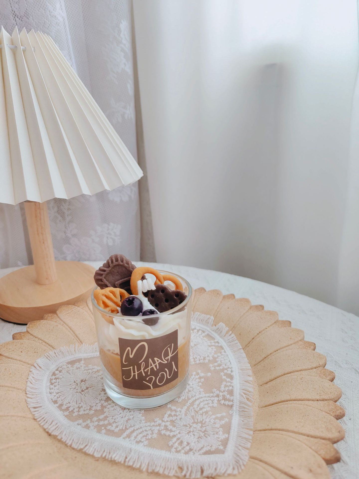 Duft Kerze im Glas Aromatherapie Home Deko Wachs Kerze mit Keks / Beeren - Dessert