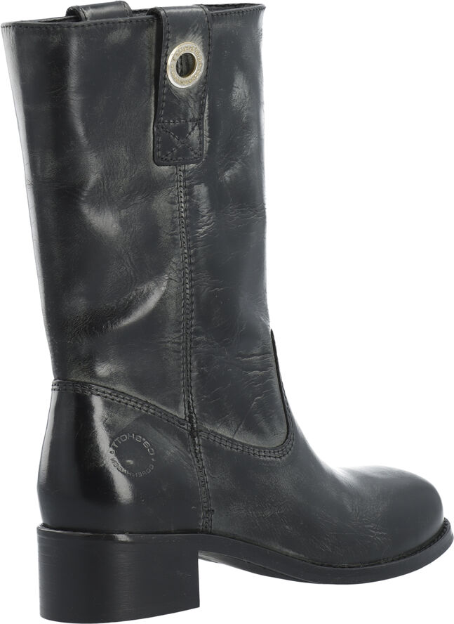 Cashott CASVILMA Pull On Mid Cut Boot Waxy Leather Black