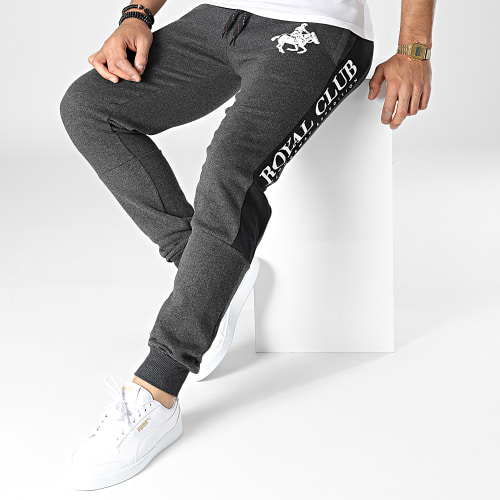 Pantalon Jogging A Bandes Mahorse Gris Anthracite Chiné