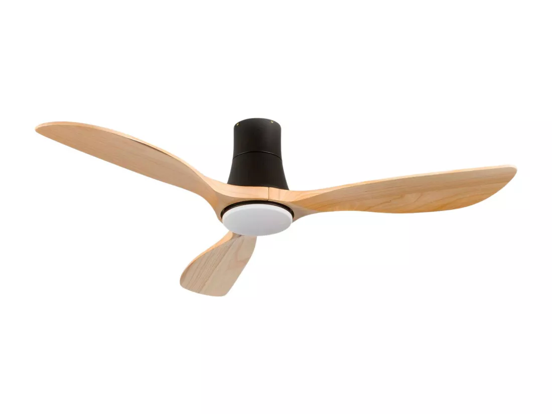 Ventilateur de Plafond avec Lumière 3 Pales 56 W 6 Vitesses Dakota Noir Thinia Home
