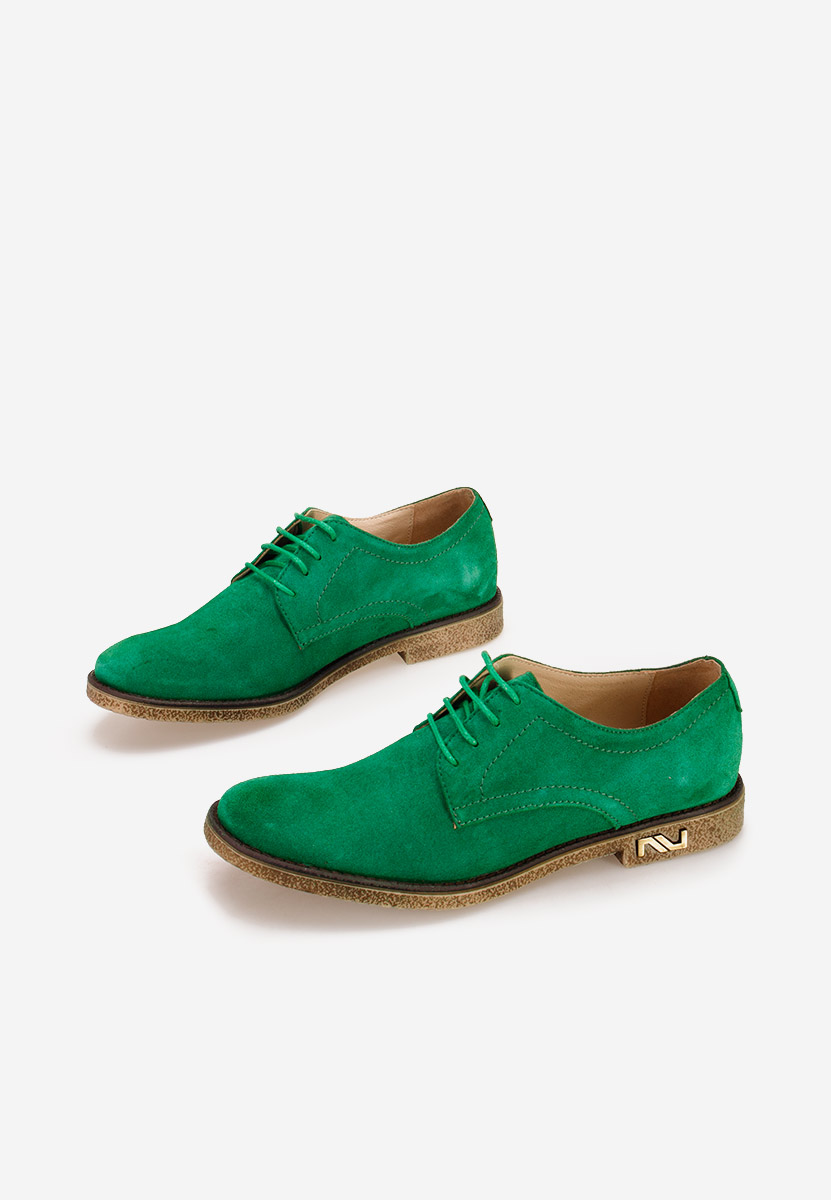 Chaussures derby en cuir vert Doresa