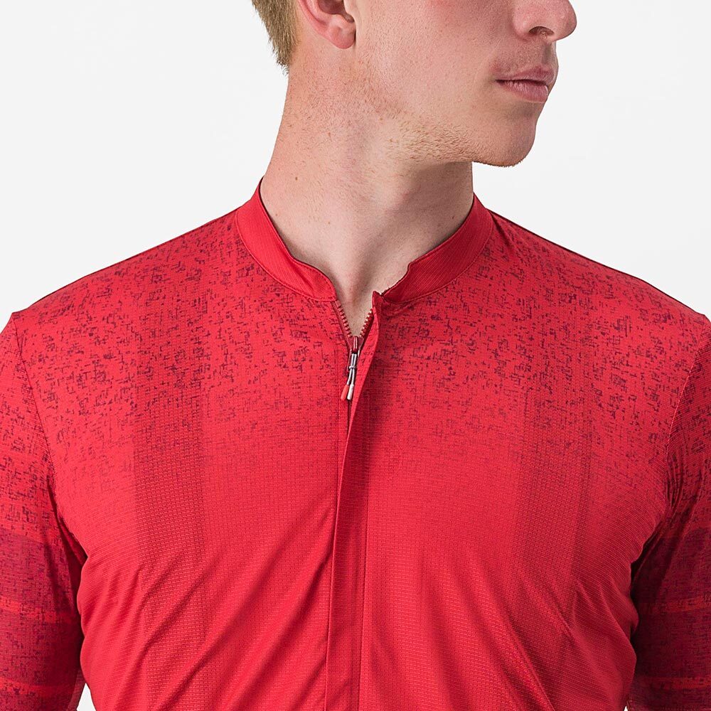 Castelli Unlimited Terra Fietsshirt Korte Mouwen Donkerrood Heren