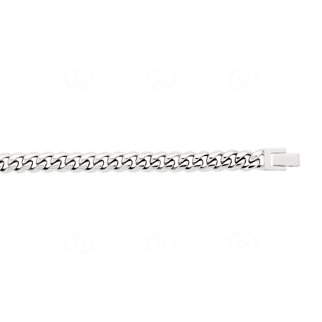 8mm Cuban Link Panzerarmband silbrig