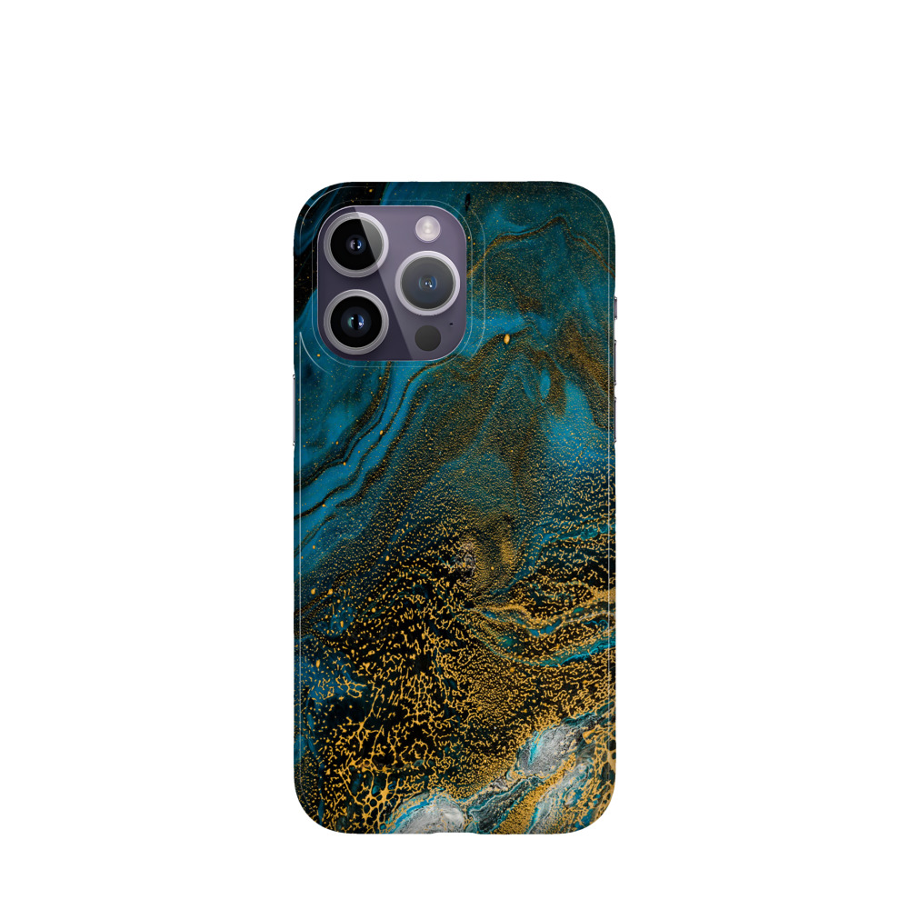 iPhone 14 Pro Max Kunststoff Hülle Ozeangold - Blau