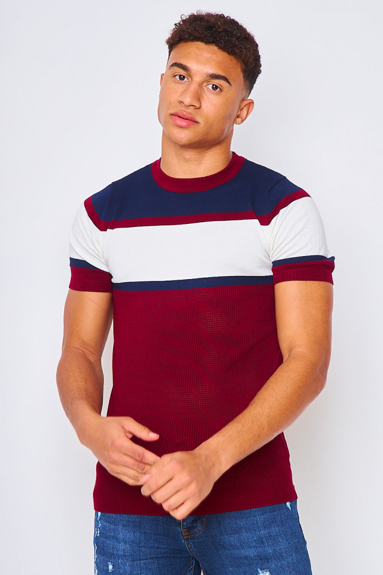 T-shirt tricolore en maille
