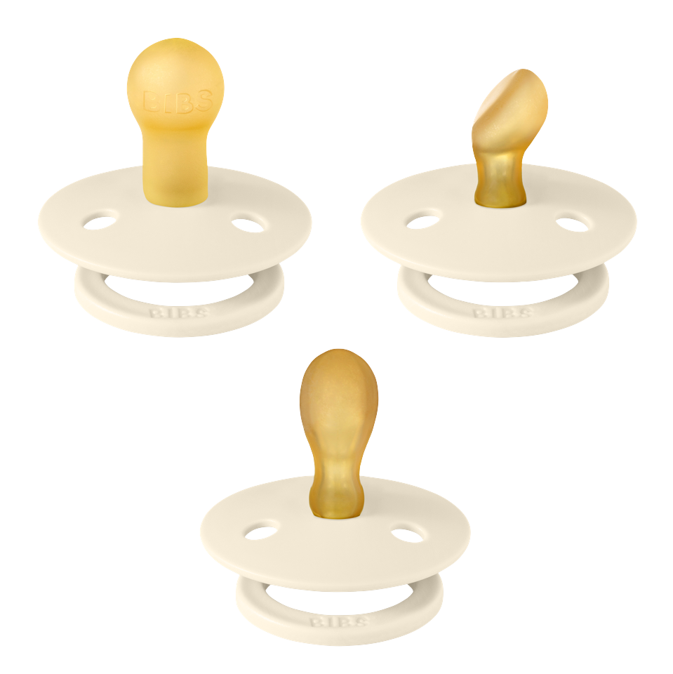 BIBS - Pacifiers Try-it Colour 3 PACK - Ivory - Size 1