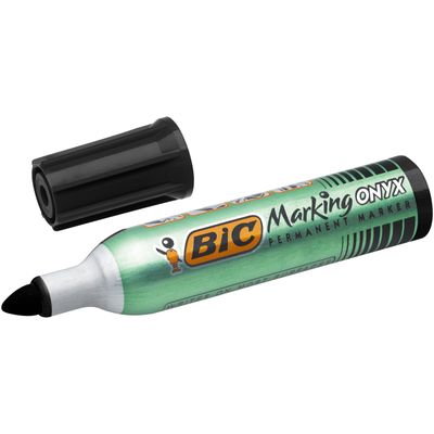 BIC ONYX 1482 - Pack de 12 marqueurs permanents - pointe ogive - noir